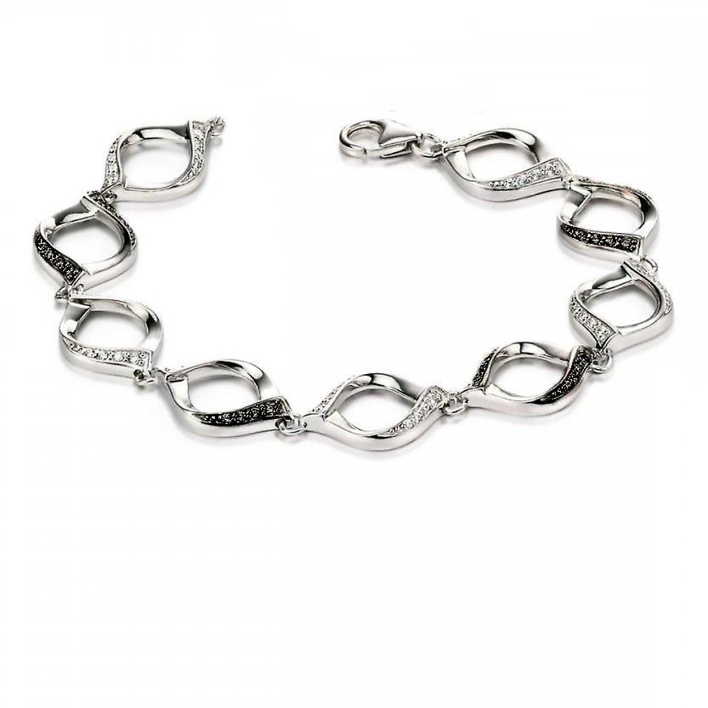 Black & White Diamond Tennis Bracelet